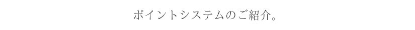 ポイントシステムのご紹介。